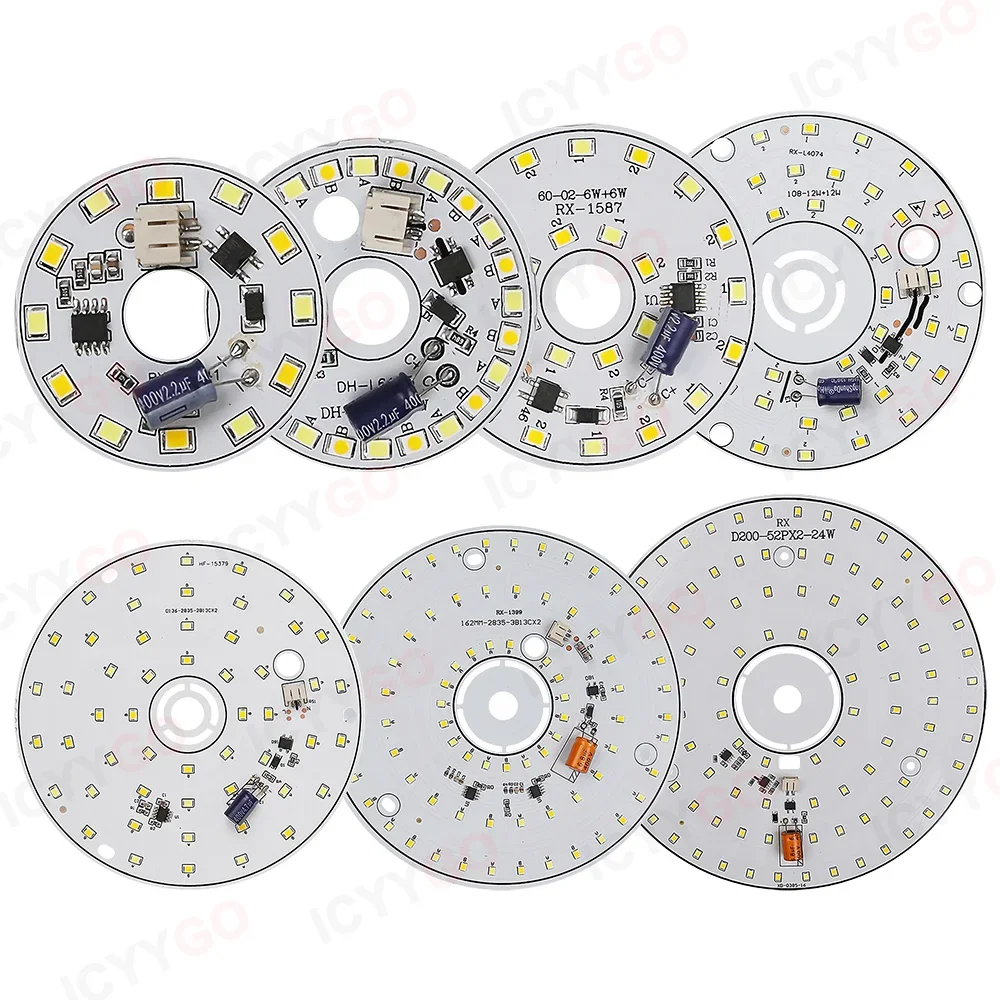 220V 6W 8W 12W 24W 36W 3-kolorowy panel świetlny bez sterowników Akcesoria Zamiennik żyrandola domowego Żarówka Patch