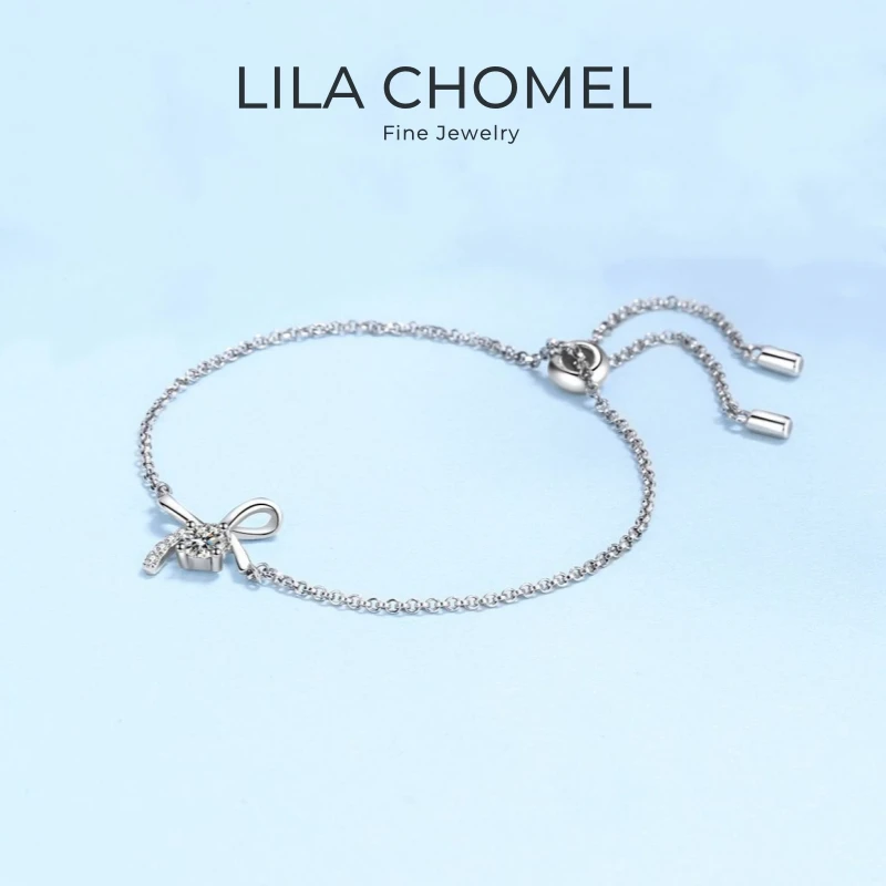 

Wife Valentine's Day 18K White Gold Butterfly Bracelets Women Birthday Gift 0.3CT Moissanite Diamond PT950 Girl Wedding Party