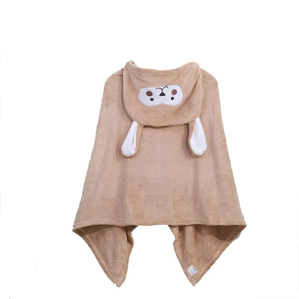 Cartoon Animal Baby Bath Towels Soft Hooded Cape Cloak Absorbent Baby Hooded Bathrobe Warm Sleeping Swaddle Wrap For Childr C7M2