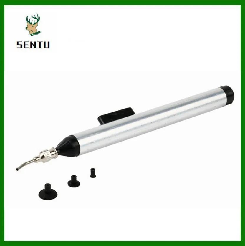 IC SMD Vacuum Sucking Suction Pen Remover Sucker Pump IC SMD Tweezer Pick Up Tool Solder Desoldering with 3 Suction Headers