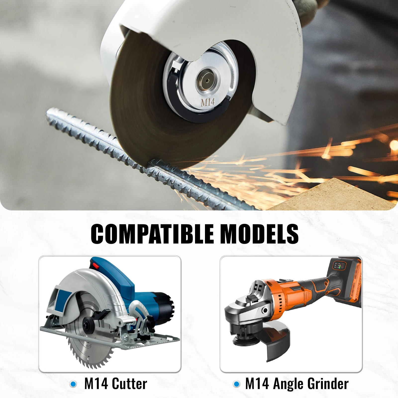 M14 Self-Locking Pressure Plate for Angle Grinder Tool-Free Quick Release Anti-Jam Carbon Steel Rust-Proof No Wrench Needed