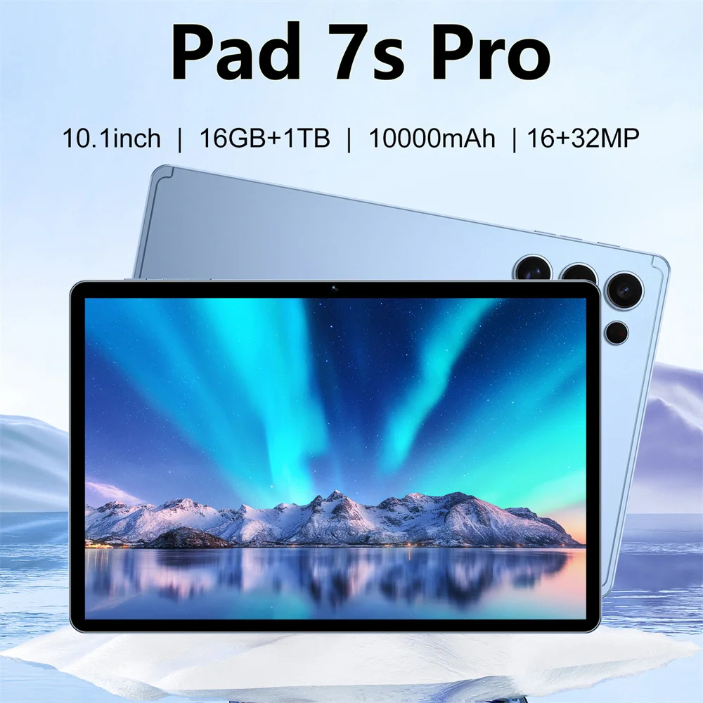 

2025 Pad 7S Pro Планшет 10,1 дюйма Snapdragon 8 Gen3 Android WIFI 5G Dual SIM 10000 мАч 22 ГБ + 2 ТБ Планшетный ПК для детей Tab