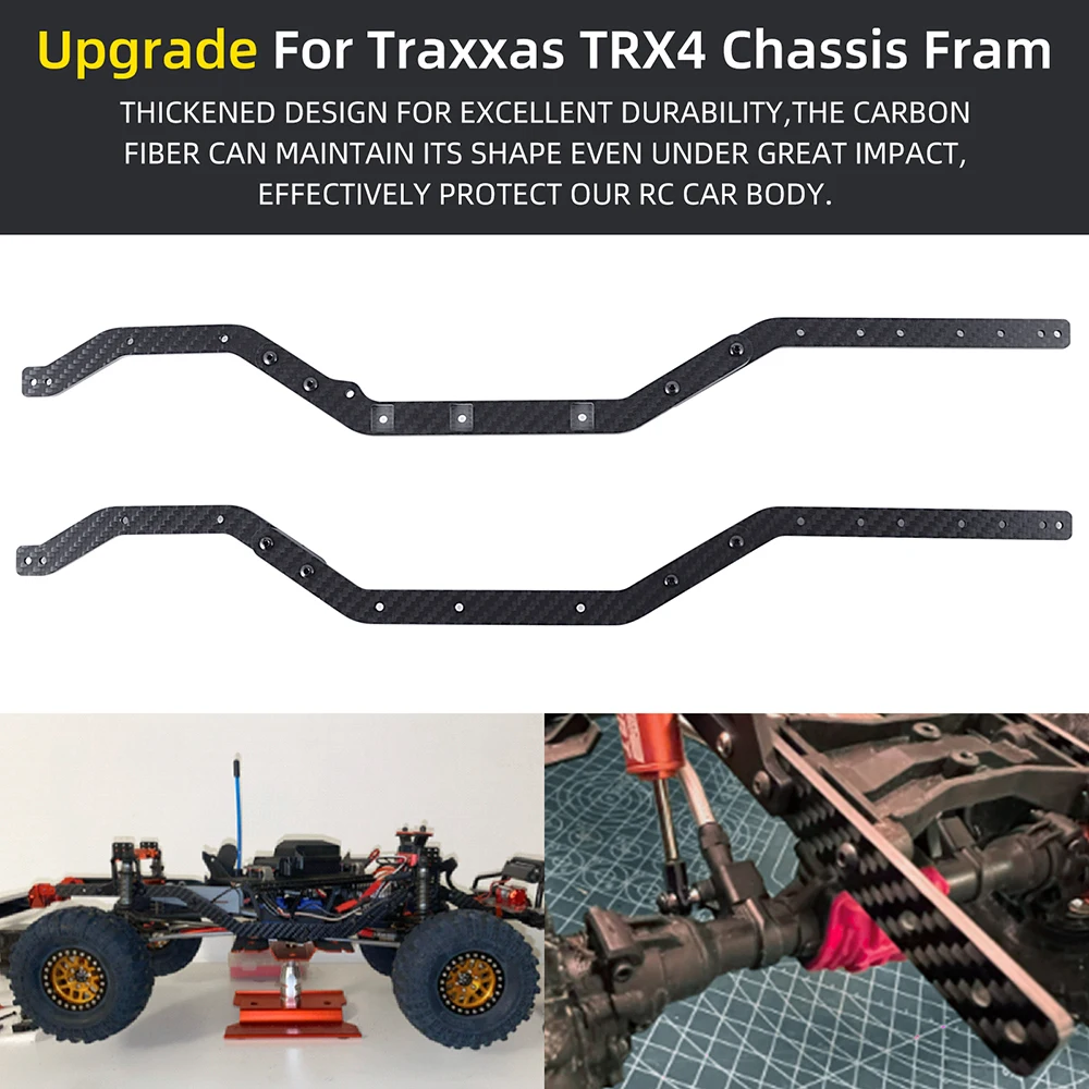 9imod Carbon Fiber Frame Chassis Rails for Traxxas TRX4 Upgrades TRX-4 Accessories RC Crawler Parts 1/10 Lightweight T410