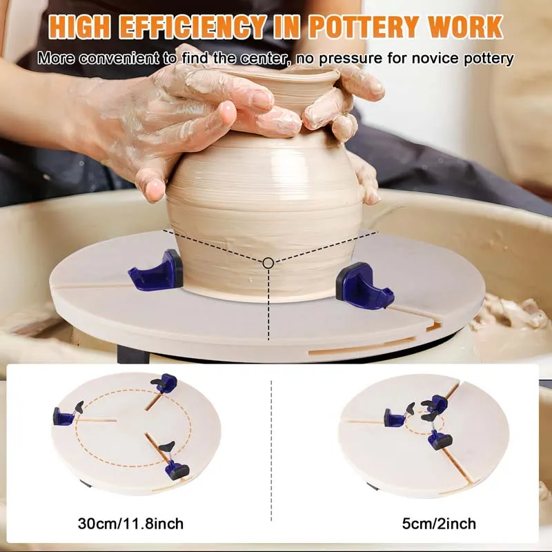 Adjustable Pottery Repair Turntable Ceramic Centering Trimming Rotating Plate Workbench Pottery Art Tool for Studio Use
