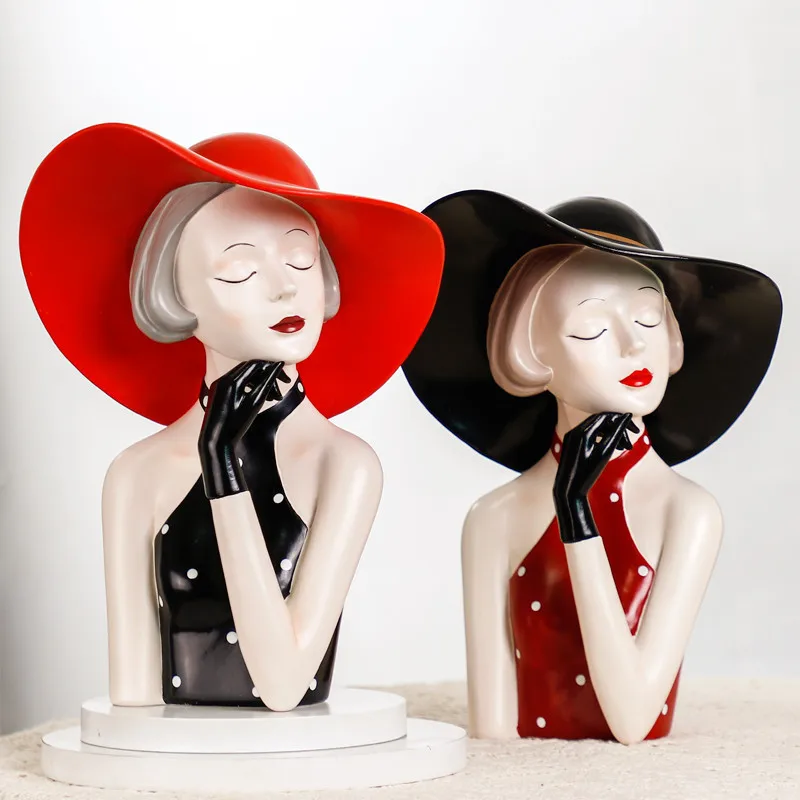 Figurine de fille moderne à la mode nordique, meuble TV pour la maison, modèle de chambre, meilleur ami, cadeau d'anniversaire pour femmes