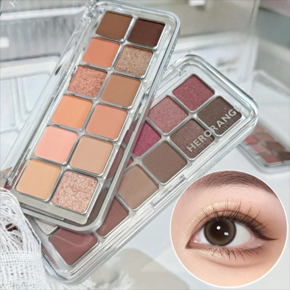 New 12 Color Pink Eyeshadow Palette Pearlescent Long Lasting Eye Makeup Palette Daily Matte Contouring Palette Women Cosmetic