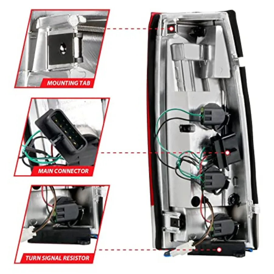 311346 Taillamps for Cadillac Escalade LED Red Automotive Rear Lights Replacement with Durable Plastic Housing and Enhanced Vis