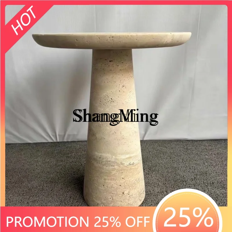

FG marble travertine corner table round table sofa small side table living room