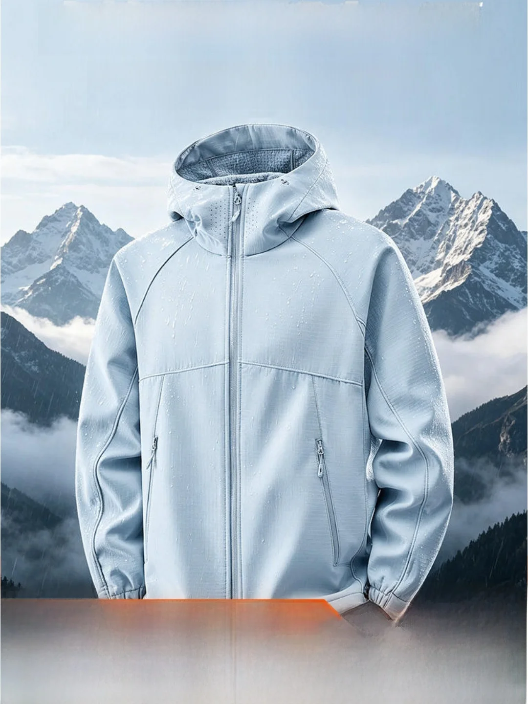 3D Tailoring Men's Fleece Lined Windproof Outdoor  Jacket Standard Fit Long Sleeve Hooded Polyester 2026 Autumn Collection