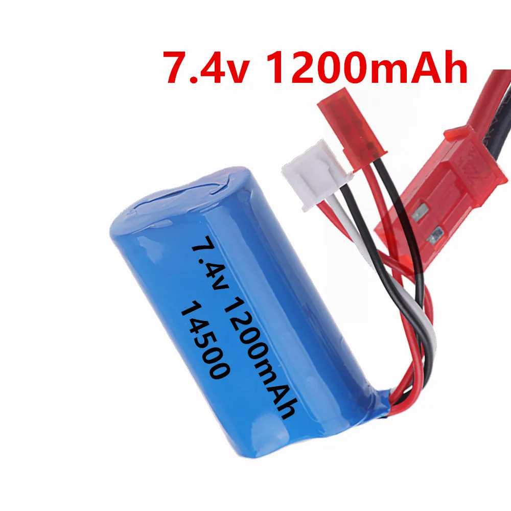 7.4V 1200mAh Li-ion Battery for FT007 Remote Control Boat Speedboat FX059 Remote Control Aircraft 2S 7.4 v 14500 Bateria
