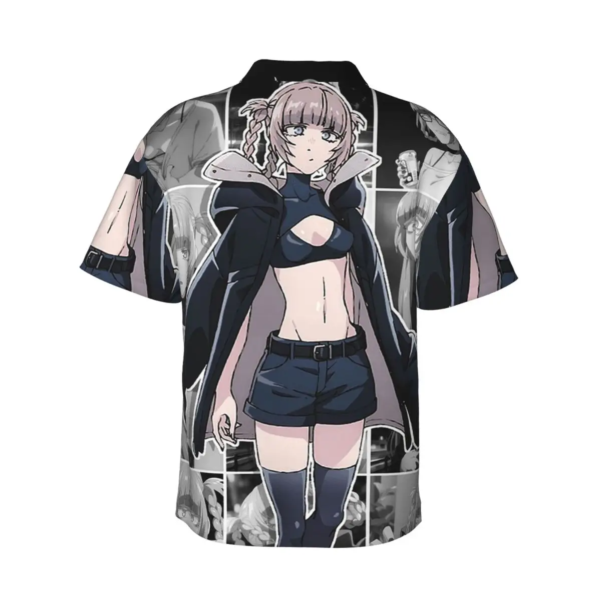 Call Of The Night Anime Nazuna Nanakusa Men's Shirts Hawaiian Short Sleeve Shirt Funny Button Tops for Summer Beach