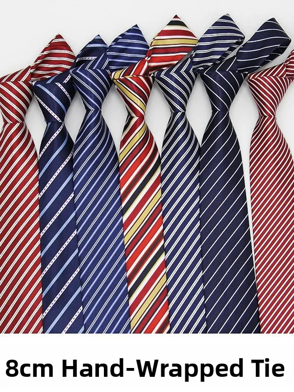 gravata-masculina-de-seda-artesanal-8cm-azul-listrado-formal-de-negocios-nao-requer-laco-para-compra-em-grupo-seda-sintetica