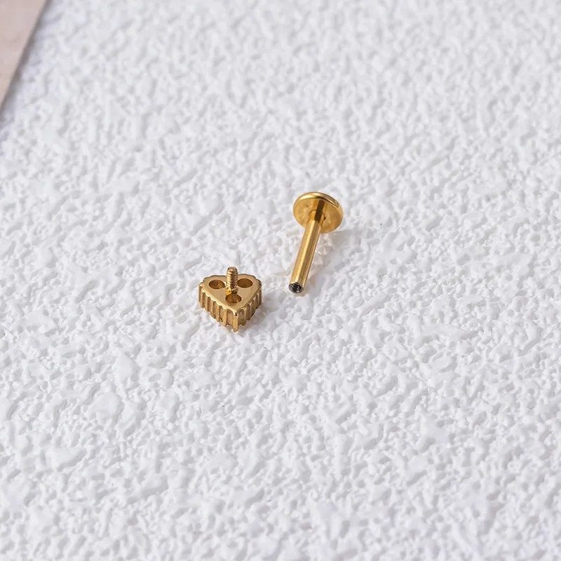 1PC G23 Titanium Ear Studs Piercing Flower Moon Internal Thread Labret Bee Leaf Cartilage Earring Lip Ear Studs Body Piercing