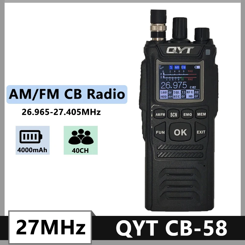 Hot Sale CB Portable Radio Station QYT 27 Mhz Citizen Band Radio Long Range Am Fm Cb Radio Handheld Walkie Talkie