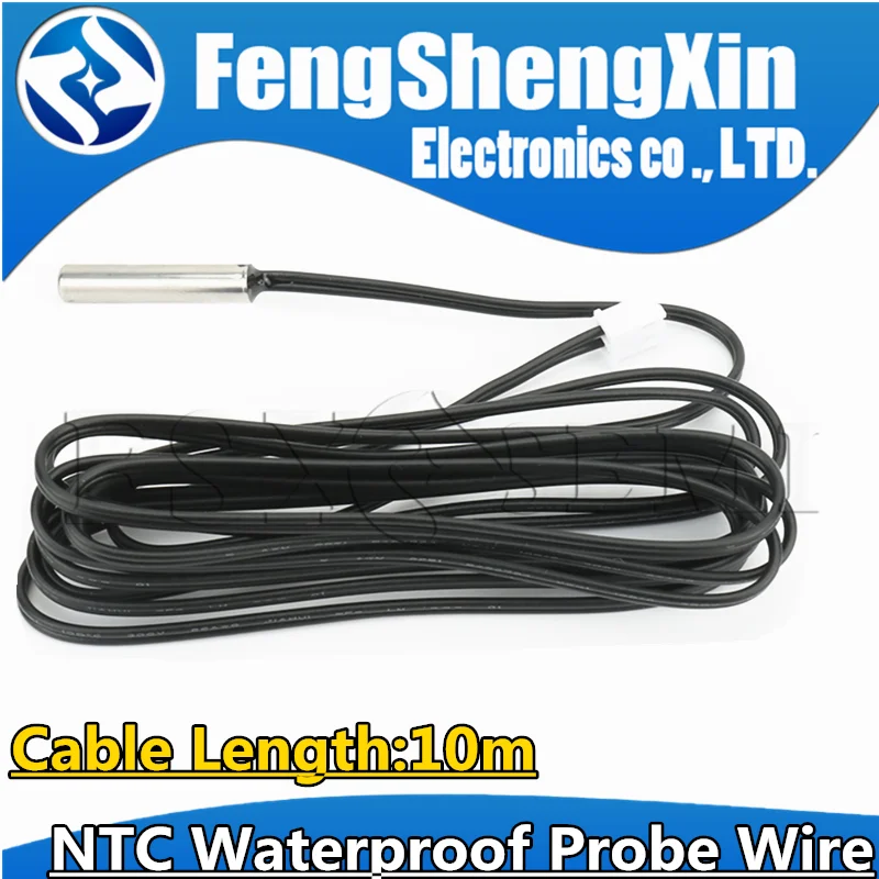 10m NTC Waterproof Probe Wire B3950 3435 3470 2K 5K 10K 15K 20K 50K 100K 1% Precision Epoxy Thermistor Temperature Sensor