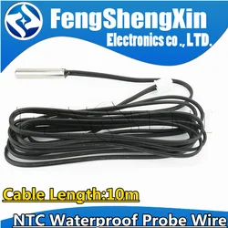 10m NTC Waterproof Probe Wire B3950 3435 3470 2K 5K 10K 15K 20K 50K 100K 1% Precision Epoxy Thermistor Temperature Sensor