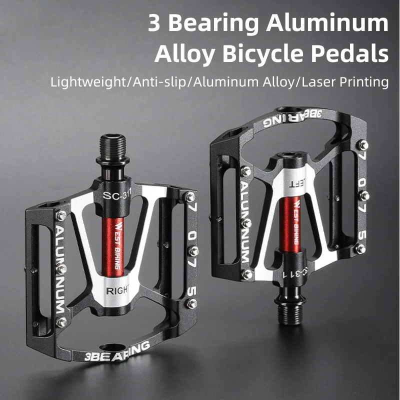 

3 Bearing Bicycle Pedal CNC Aluminum Alloy Anti Slip MTB Road Bike Pedal Widen Pedals Profession Bike Accessories