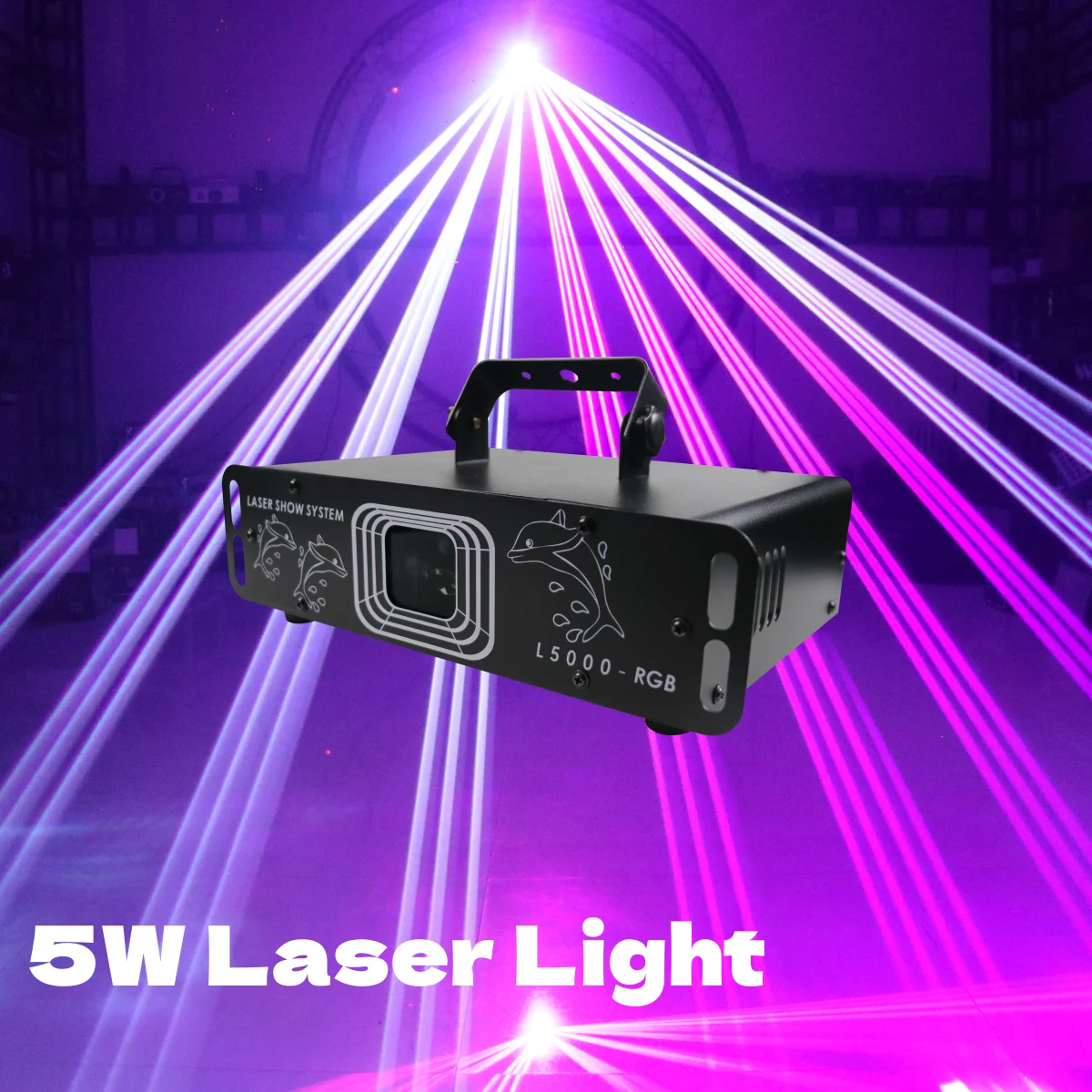 Imagem -02 - Stage Laser Light para Festa de Casamento Animação Profissional Strong Beam Dmx Iluminação Clube dj Disco Festa Bar Laser Projector 5w Novo 3d