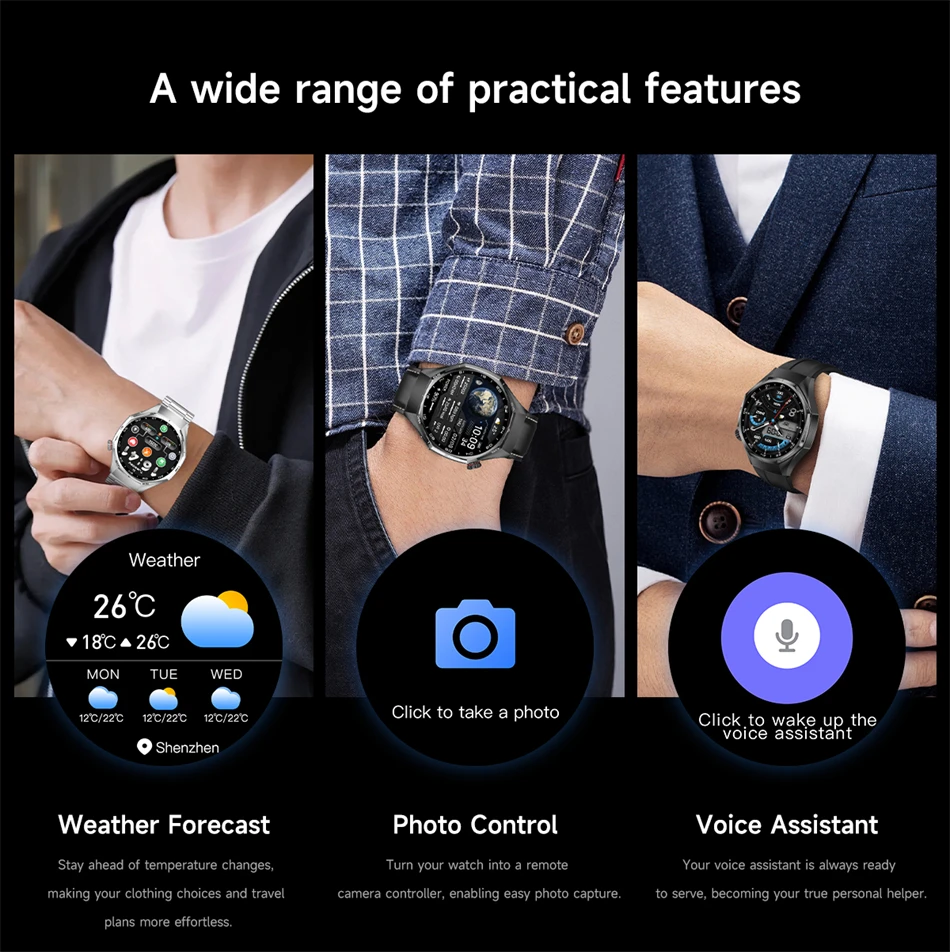 2026 Neue Watch 6 Pro GPS Smartwatch für Herren Sport Fitness AMOLED-Bildschirm Gesundheitsmonitor Bluetooth-Anruf IP68 Wasserdichte Smartwatch – Detail 16