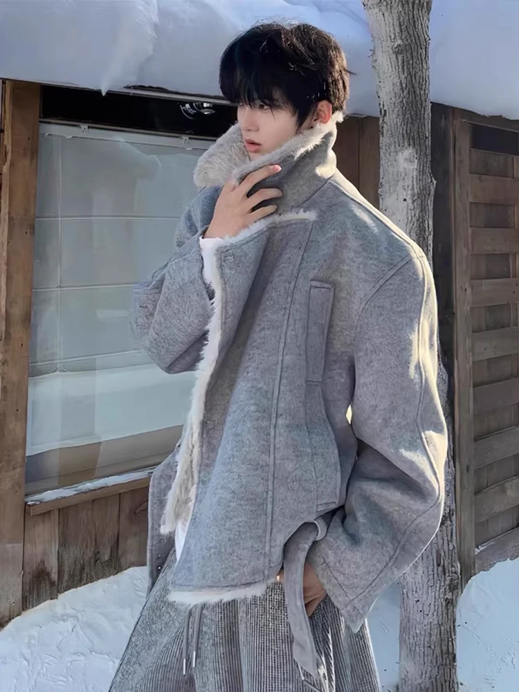 Мужская шерстяная хлопковая куртка из натуральной кожи с мехом Аосфера, ощущение зимы, теплая тонкая подставка, подходит для эксклюзивного онлайн
