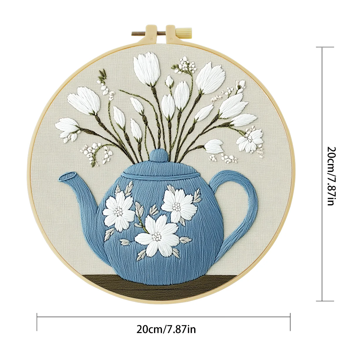1 Stück 20X20CM/15X15CM 7,87/6,3 Zoll Vase Stickerei Starter-Kit DIY-Kit DIY-Stickerei-Set Handarbeiten Malerei Nähen Kunst – Detail 4
