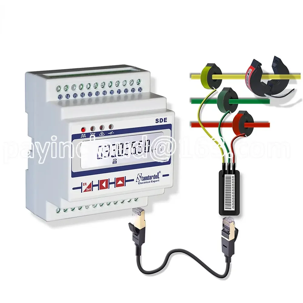 SDE430-C Split Core CT Easy Mounting Three 3 Phase Power Analyzer Meter Energy Counter RS485 Modbus