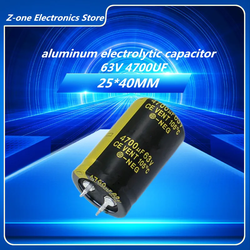 

2-5pcs 63V4700UF 25X40mm High quality Aluminum Electrolytic Capacitor High Frequency Low Impedance 63V 4700UF 25X40MM