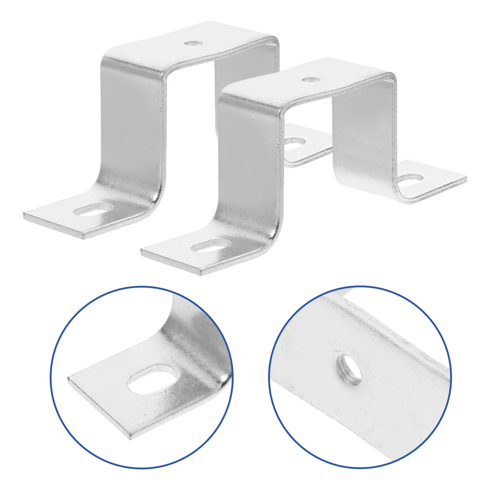 

4Pcs Copper U Shaped Rail Bracket Clamp for Bed Frame Deck Fence Post Tie Durable Support U-Shaped Bracket Deck Fence Post Tie