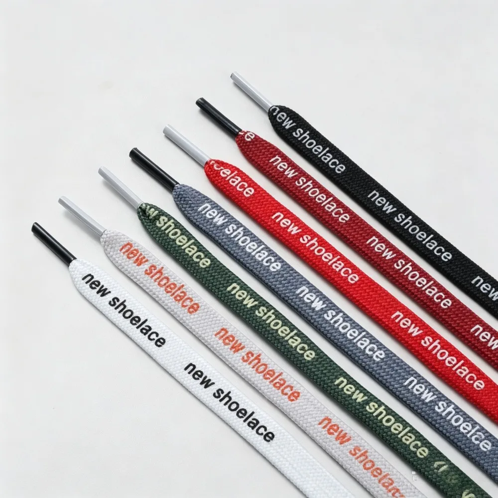 1pair 0.9cm Wide Printed Letter Shoelaces Korean Outdoor Sports Shoelaces Casual Sneakers Shoe Ropes DIY  Footwear Accessories