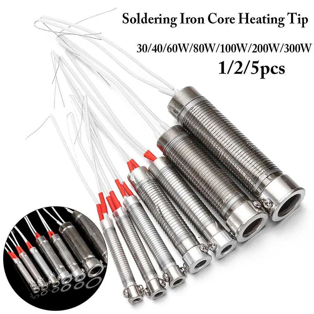 

1/2/5pcs Durable External heat 220V 30W40W60W Welding Tool Heating Element Replacement Soldering Iron Core Weld Equipment