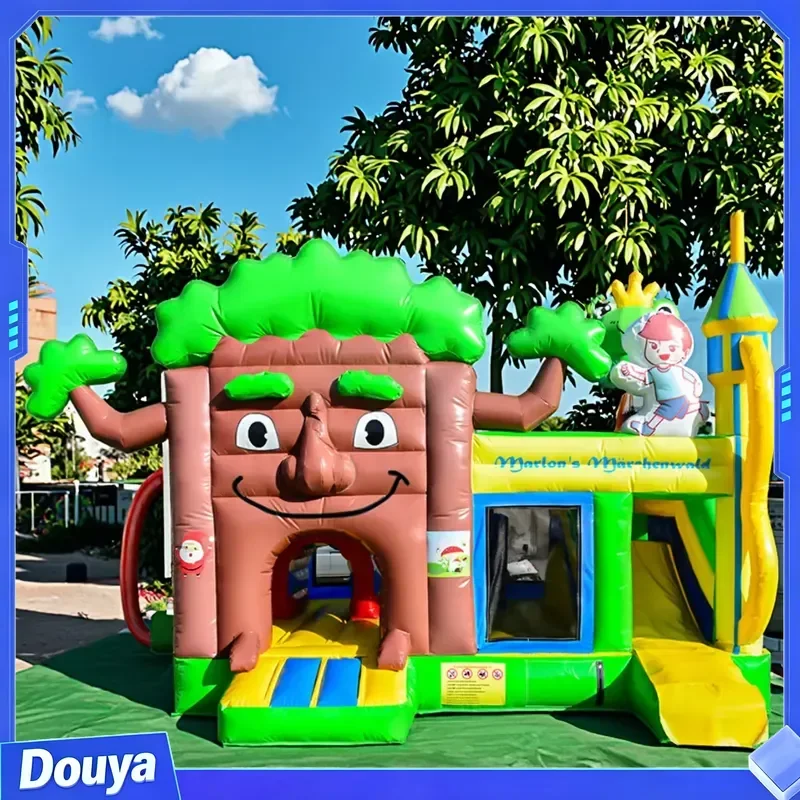 Inflatable Castle Bounce High Quality Jungle Kids Cartoon Character BouncyJumping House Bouncer With Slide