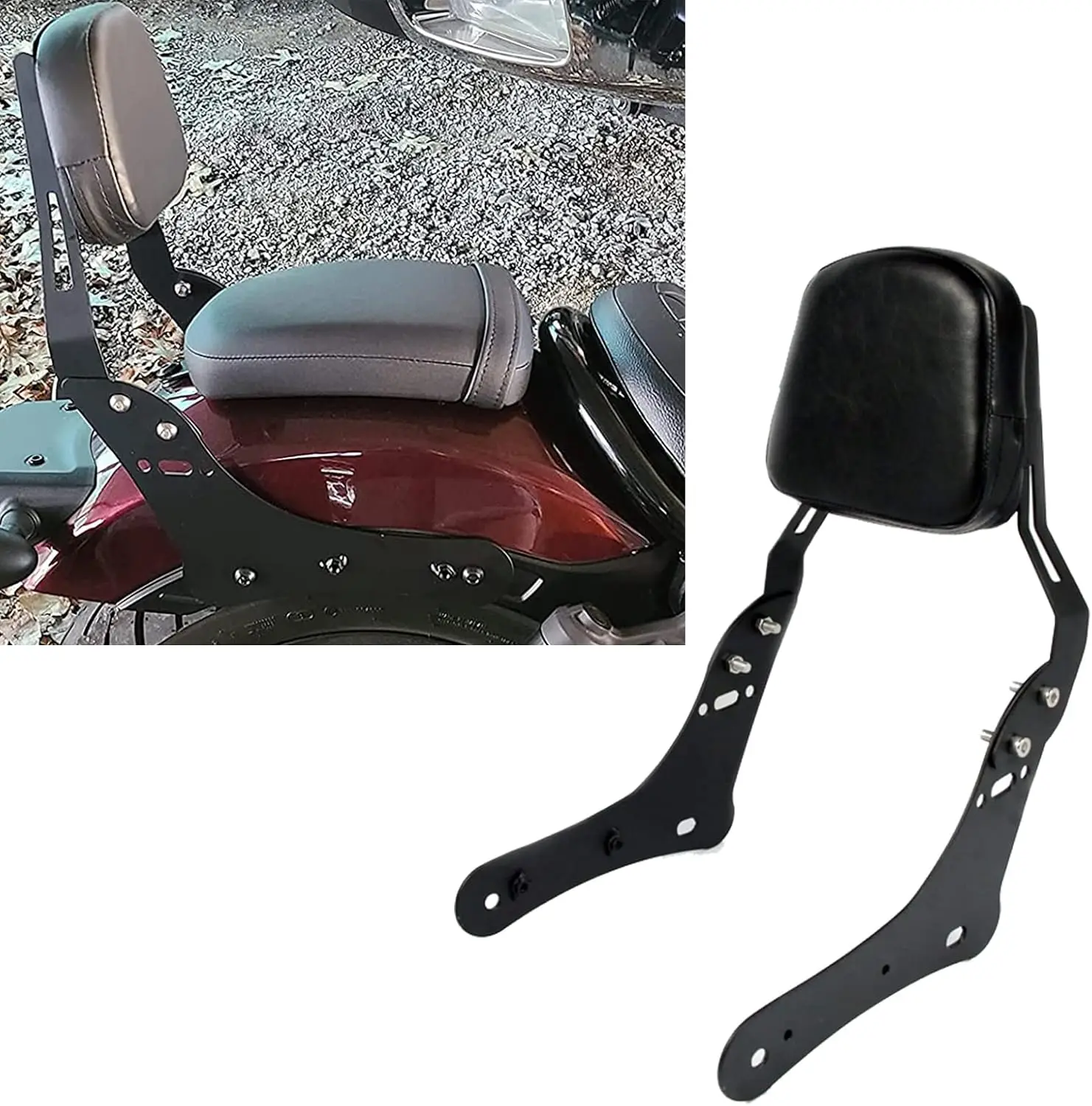 

Worldmotop Motorcycle Sissy Bar Backrest Rear Passenger Seat Replacement for Kawasaki Vulcan S 650 VN650 2015 2016 2017 2018 201