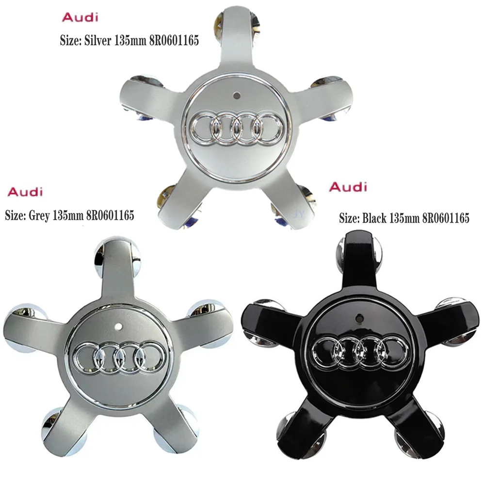AAAA ---- 4 قطع أغطية مركز عجلات السيارة مقاس 135 ملم 8R0601165 لسيارات فولفو وأودي 8p 8v A4 Q3 S3 Q5 SQ5 S4 A3، إكسسوارات سيارات