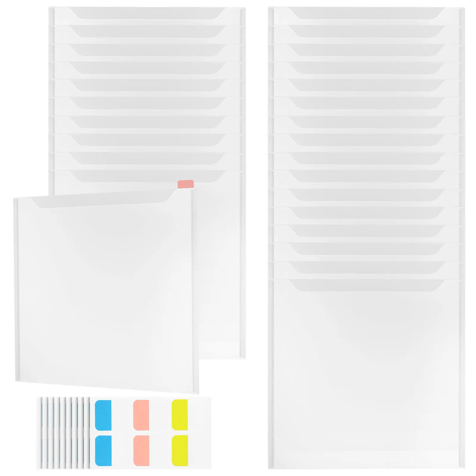 36pcs-plastic-folder-organizer-set-clear-document-holders-label-window-office-school-home-file-storage-clear-folders