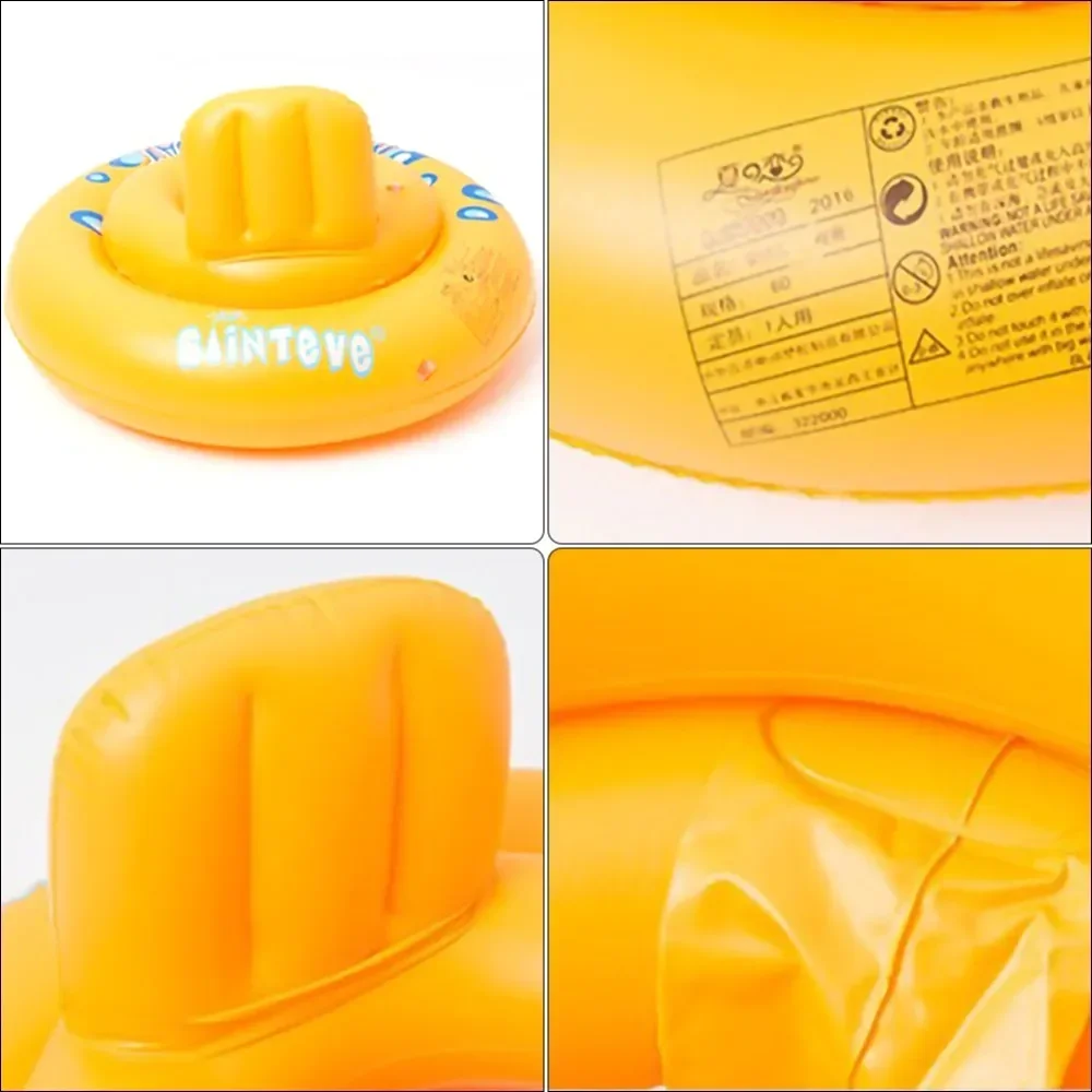 Swim Ring Baby Swimming Seat Baby Toys Cute Summer Inflatable Toddlers Bathtub Kids Wheels Portable Swimming Float Ring