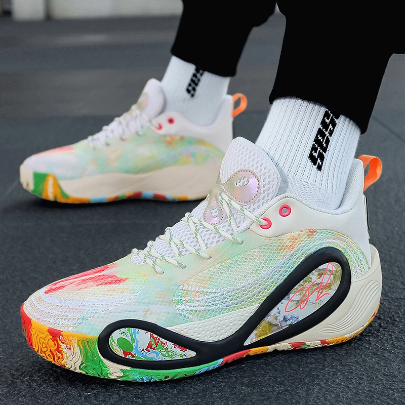 メンズカジュアルバスケットボールスニーカー - 日常着や快適な歩行に最適なクラシックなスポーツスタイルシューズ