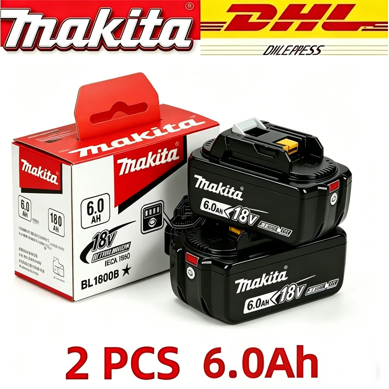 

100%Original Makita 18V 6.0Ah battery, Makita DTW700 DHW180 DGH181 DTD173 DAS180 DDF487 DTW285 TW004G power tools battery to
