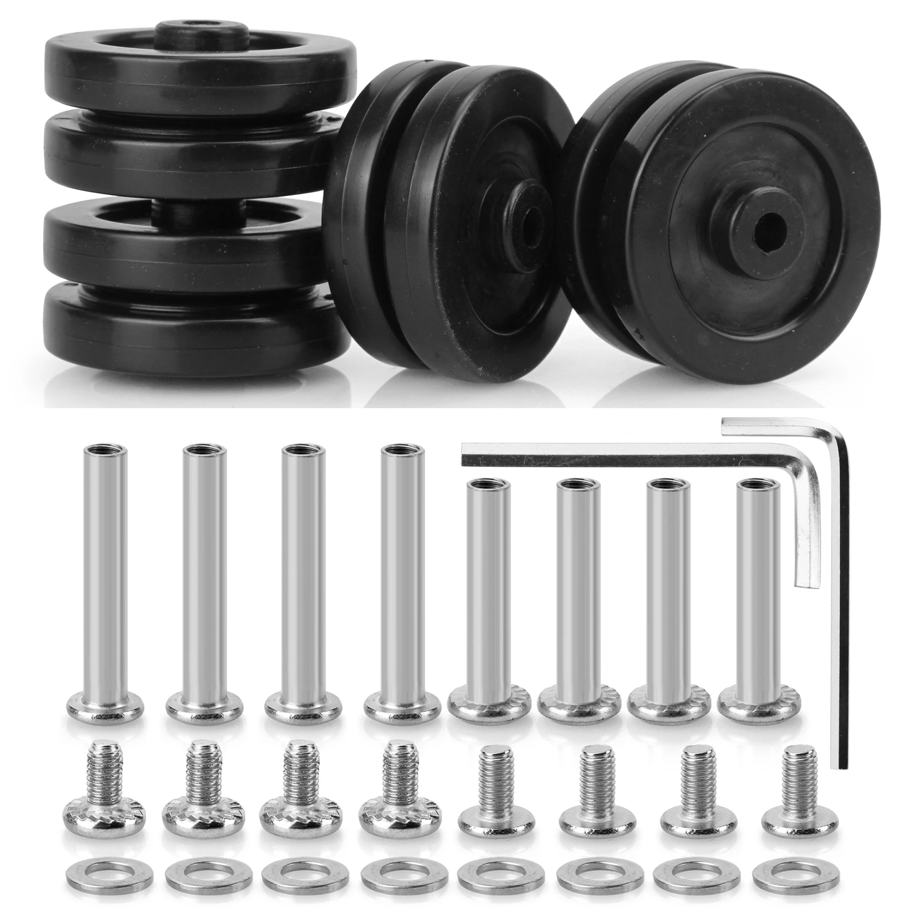 

GUGULUZA 4 шт. черные колеса для багажа с винтом, запасная часть колеса для чемодана, тележка, дорожный чехол, аксессуары для ремонта колес