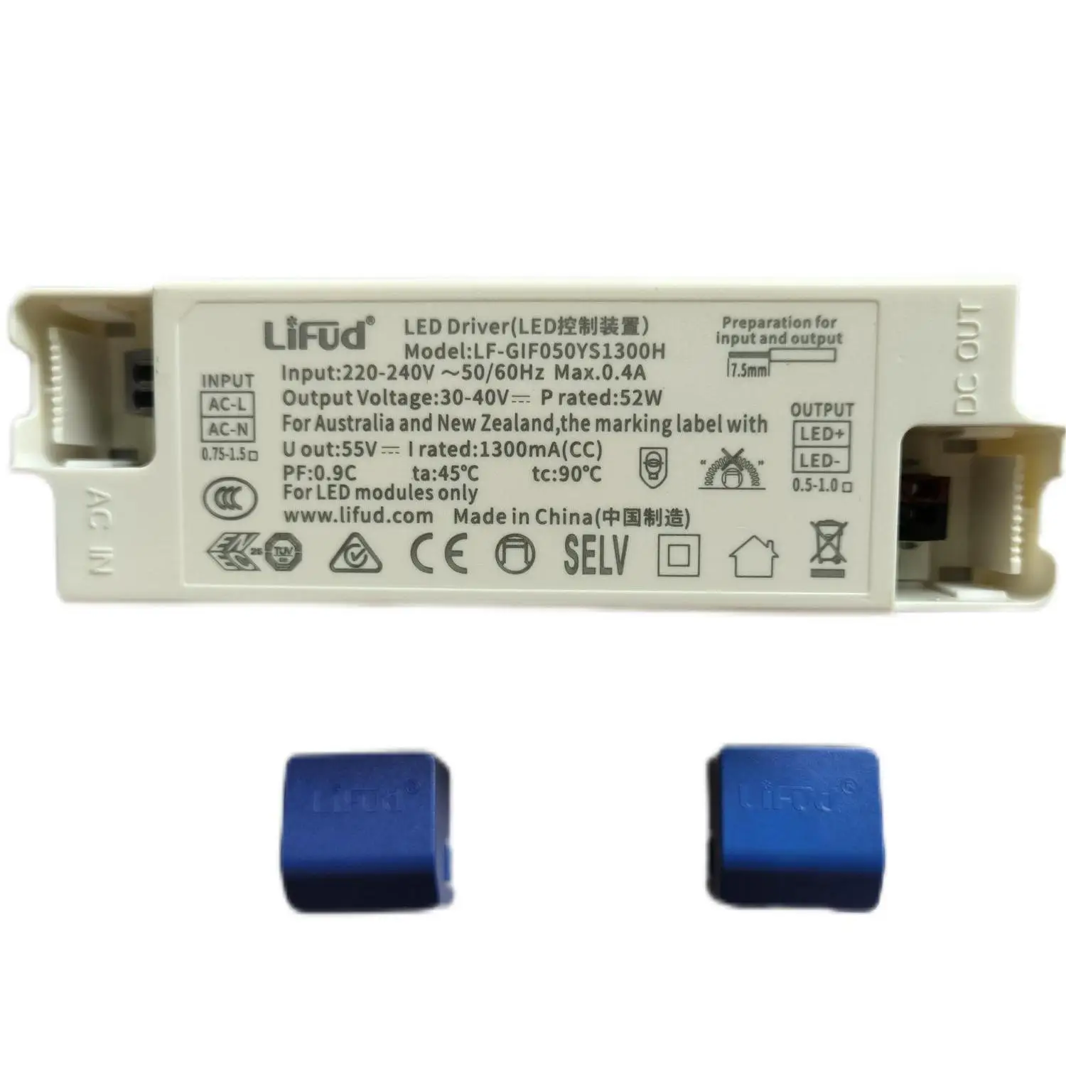 No flicker Lifud LED Driver 52W 1300mA 30-40VDC AC220-240V LF-GIF050YS1300H Flicker free LED Power Supply Panel Light Driver