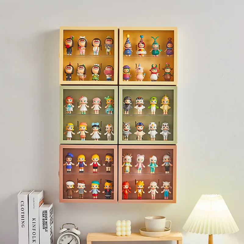 Wall Mounted Showcase Clear Acrylic Blind Box Figures Display Case Figures Display Stand Dust Proof Doll Toy Storage Box