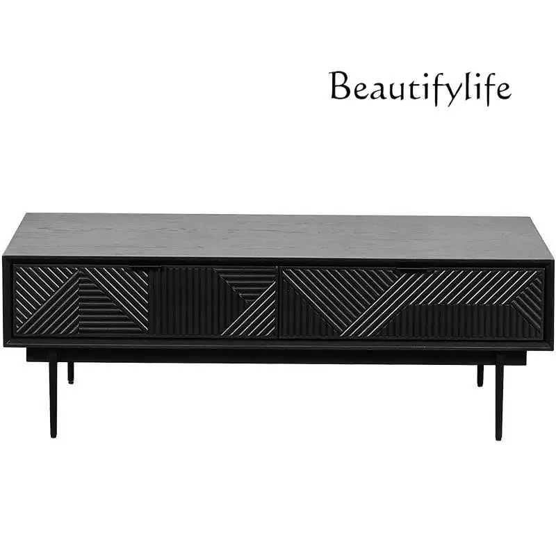 

Nordic Retro TV Cabinet Modern Minimalist Small Apartment Living Room TV Cabinet Household Coffee Table Combination