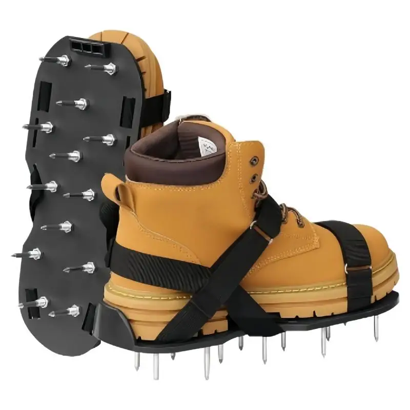 

Lawn Aerator Shoes Garden Soil Scarifier Spiked Aerating Shoes With Adjustable Straps For Gardening Lawn Landscaping Park Farm