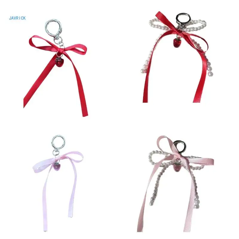 Beads Bowknot Key Rings Multipurpose Handmade Jewelry for Bag and Phone Decors