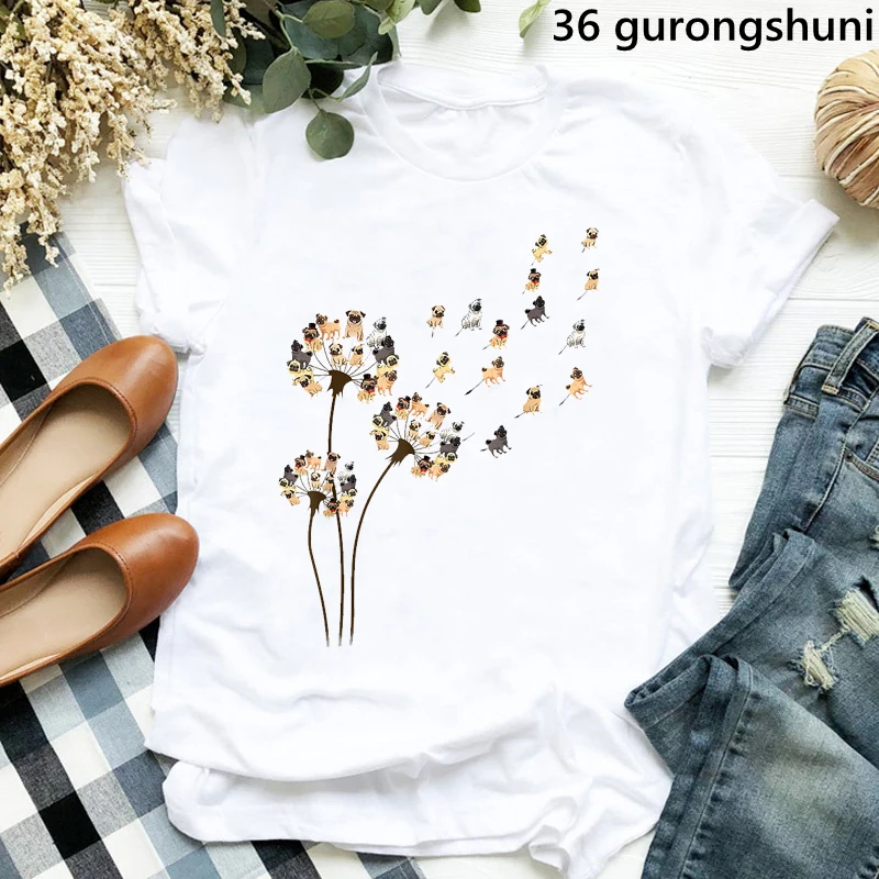 

Dachshunds/Corgi/Beagle Dog Dandelion Animal Print Tshirt Women Clothes 2022 T Shirt Femme Harajuku Shirt Tops drop shipping