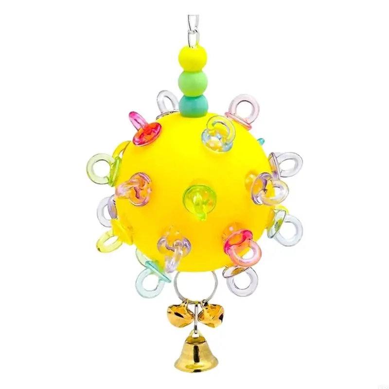 Interaction Parrot Stress Reduce Hanging Ball Plastic Chew Toy Cage Engagement Toy for Boredom Birds Fun Activity 