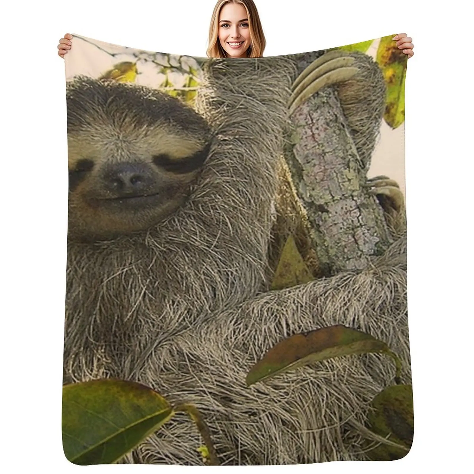 adorable sloth Throw Blanket Shaggy Sleeping Bag christmas gifts Flannels Picnic Blankets For Baby Blankets