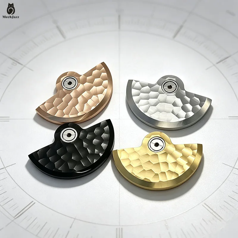 MechJazz Hammered Texture Watch Rotor, Oscillating Weight, Fits NH34, NH35, NH36, NH38, 4R35 Movements, Watch Modification Parts