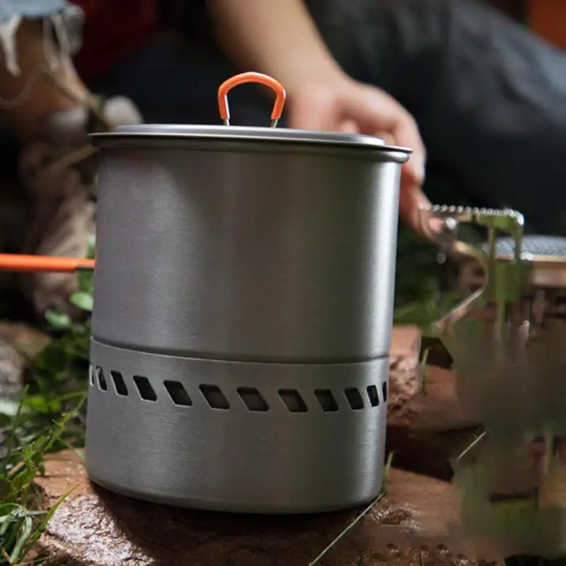 

Camping Cooking Pot Portable Backpacking Pot Campfire Cooking Equipment Portable Stove Picnic Utensils Camping Accessories For