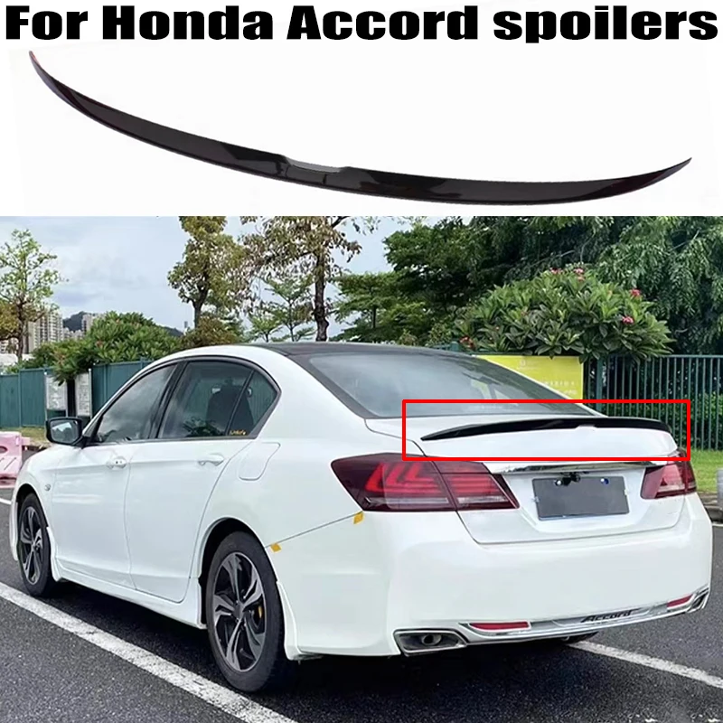 

For Honda Accord 9th Gen Sedan 4-Door spoiler 2014 2015 2016 2017 High Quality ABS Plastics Car Rear trunk cover wings spoiler