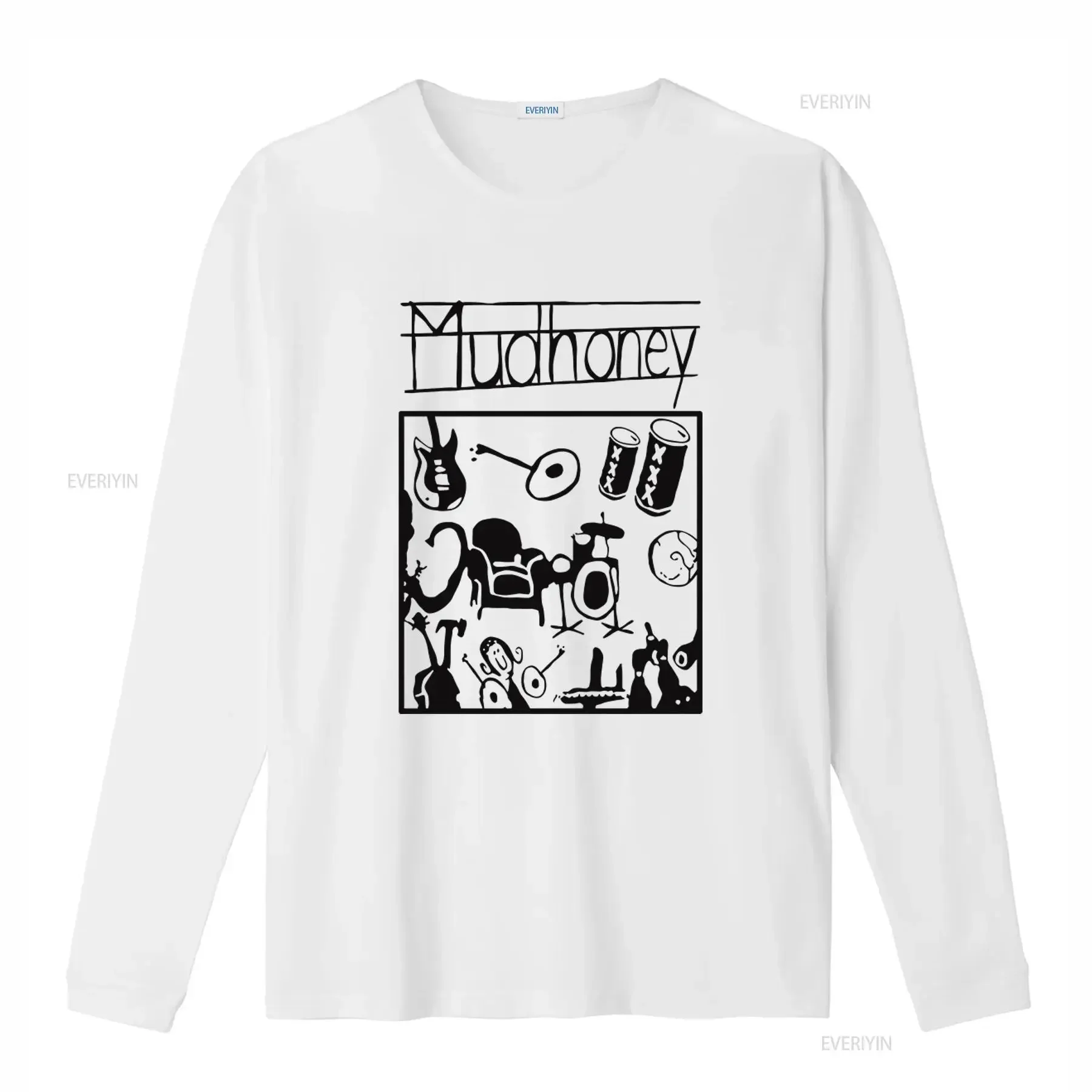 Mudhoney Limited Edition Band Rock Grunge Instruments Pattern T Shirt Top vintage Washed streetwear fashion